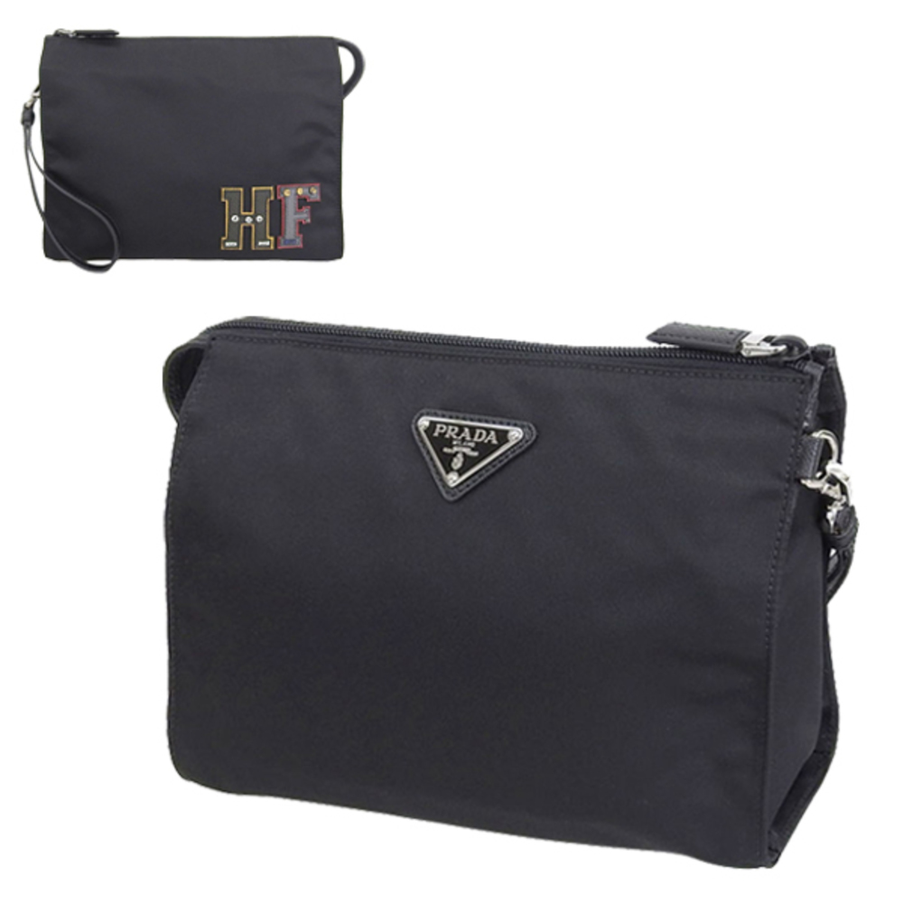 Prada Outlet Nylon Handbag Black